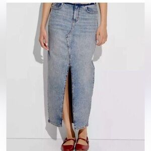 Denim Maxi Skirt with Front Slit by wild fable Size 6